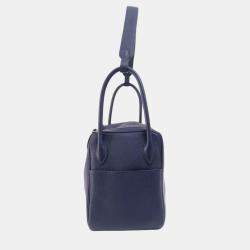 Pre Owned Hermes Taurillon Lindy 26 Blue Nuit Handbag