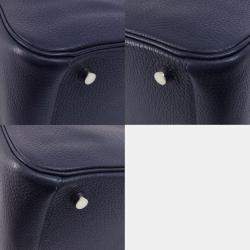 Pre Owned Hermes Taurillon Lindy 26 Blue Nuit Handbag
