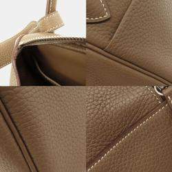 Hermes Taurillon Lindy 30 Etoupe Handbag