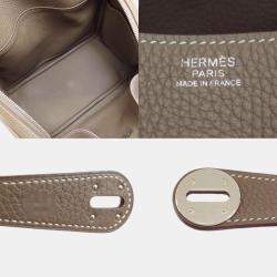 Hermes Taurillon Lindy 30 Etoupe Handbag