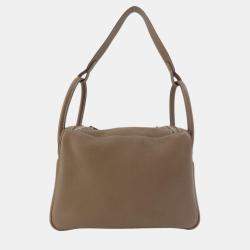 Hermes Taurillon Lindy 30 Etoupe Handbag
