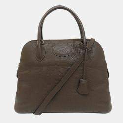 Hermes Chocolat Taurillon Bolide 31 Handbag