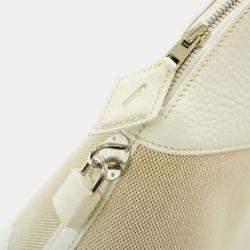 Hermes White Toile Ash Taurillon Clemence Bolide 31 Handbag