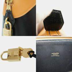 Hermes Black/Natural Box Calf/Veau Chamonix Bolide 35 Handbag