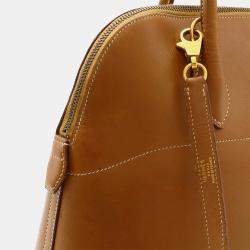 Hermes Gold Light Brown Cushvel Leather Bolide 35 Handbag