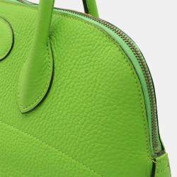 Hermes Apple Green Yellow Togo Leather Bolide 35 Handbag