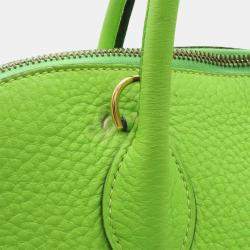 Hermes Apple Green Yellow Togo Leather Bolide 35 Handbag