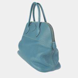 Hermes Blue Jean Taurillon Clemence Bolide 35 Handbag