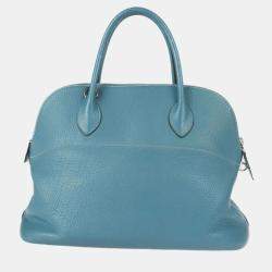 Hermes Blue Jean Taurillon Clemence Bolide 35 Handbag