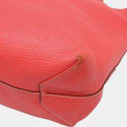 Hermes Tosca Red Pink Taurillon Clemence Leather Bougainvillea Double Sens 45 Tote Bag