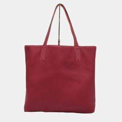 Hermes Tosca Red Pink Taurillon Clemence Leather Bougainvillea Double Sens 45 Tote Bag