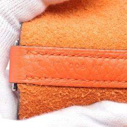 Hermes Orange Togo Picotin Lock PM Handbag