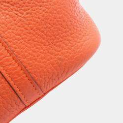 Hermes Orange Togo Picotin Lock PM Handbag