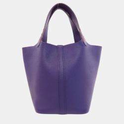 Hermes Blue Ankle Tracesage Epson Picotin Lock 18 Handbag