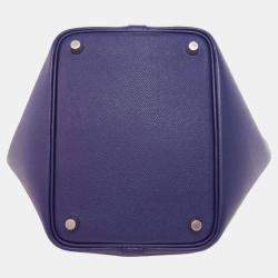 Hermes Blue Ankle Tracesage Epson Picotin Lock 18 Handbag