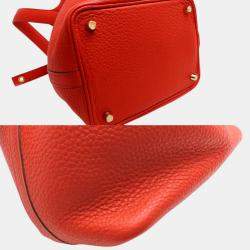 Hermes Rouge Casac Taurillon Clemence Picotin Lock 18 Handbag