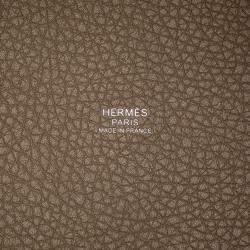 Hermes Etoupe Greige Taurillon Clemence Picotin Lock 18 Handbag