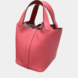Hermes Rose Azalee Pink Taurillon Clemence Picotin Lock 18 Handbag