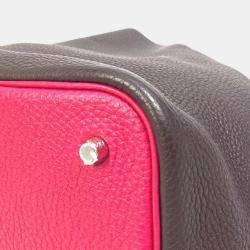 Hermes Red/Brown Bicolor Picotin Lock 22 Kazak Bag