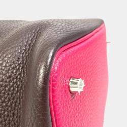 Hermes Red/Brown Bicolor Picotin Lock 22 Kazak Bag