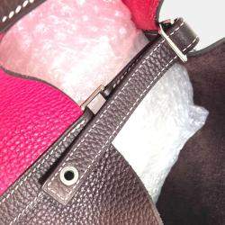 Hermes Red/Brown Bicolor Picotin Lock 22 Kazak Bag