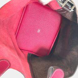 Hermes Red/Brown Bicolor Picotin Lock 22 Kazak Bag