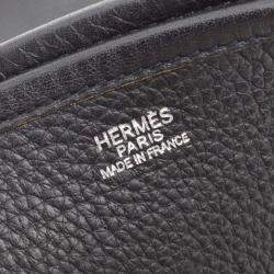 Hermes Black Taurillon Clemence Evelyne 2 41 TGM Shoulder Bag