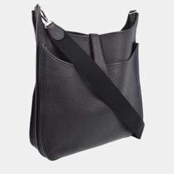 Hermes Black Taurillon Clemence Evelyne 2 41 TGM Shoulder Bag