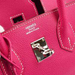 Hermes Rose Tyrien Epsom Birkin 25 Handbag