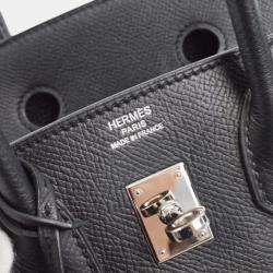 Hermes Black Epsom Leather Palladium Finish Birkin 25