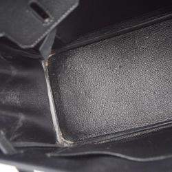 Hermes Black Epsom Leather Palladium Finish Birkin 25