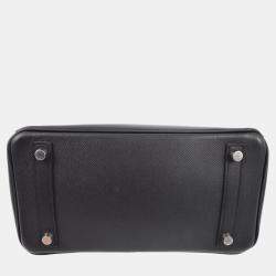 Hermes Black Epsom Leather Palladium Finish Birkin 25