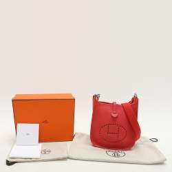 Hermes Rouganvillier Taurillon Clemence Leather Evelyne TPM Bag 