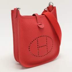 Hermes Rouganvillier Taurillon Clemence Leather Evelyne TPM Bag 