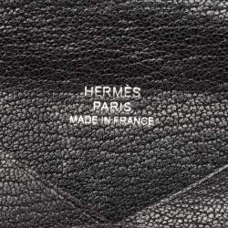 Hermès Noir Chevere Leather Calvi Card Holder 