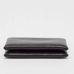 Hermès Noir Chevere Leather Calvi Card Holder 