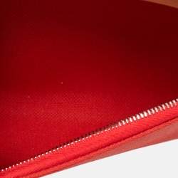 Pre Owned Hermès Rogue Tomate/Natural Toile and Vache Hunter Herbag Zip 31 Bag