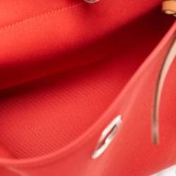 Pre Owned Hermès Rogue Tomate/Natural Toile and Vache Hunter Herbag Zip 31 Bag