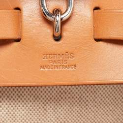 Pre Owned Hermes Natural/Toile Canvas and Vache Hunter Herbag 2 in 1 Backpack