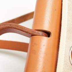 Pre Owned Hermes Natural/Toile Canvas and Vache Hunter Herbag 2 in 1 Backpack