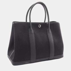 Hermes Garden Party TPM Tote Bag Black Canvas