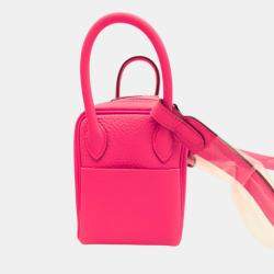 Hermes Lindy Mini Handbag Rose Azalee Pink Leather