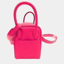 Hermes Lindy Mini Handbag Rose Azalee Pink Leather