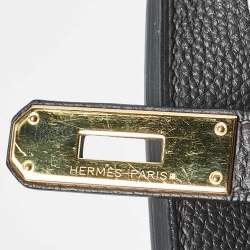 Hermes Graphite Togo Leather Gold Finish Birkin 35 Bag