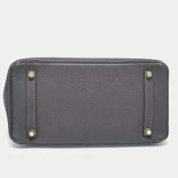 Hermes Graphite Togo Leather Gold Finish Birkin 35 Bag