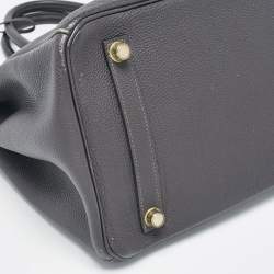 Hermes Graphite Togo Leather Gold Finish Birkin 35 Bag