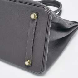 Hermes Graphite Togo Leather Gold Finish Birkin 35 Bag