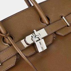 Pre Owned Hermes Taupe Gray Epsom Haut a Courroies 28 Handbag