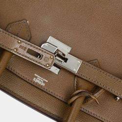 Pre Owned Hermes Taupe Gray Epsom Haut a Courroies 28 Handbag