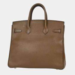 Pre Owned Hermes Taupe Gray Epsom Haut a Courroies 28 Handbag